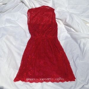 Red Dress, Lace Dress, Red Vintage 2000s Dress Size 0, The Limited Dress Small